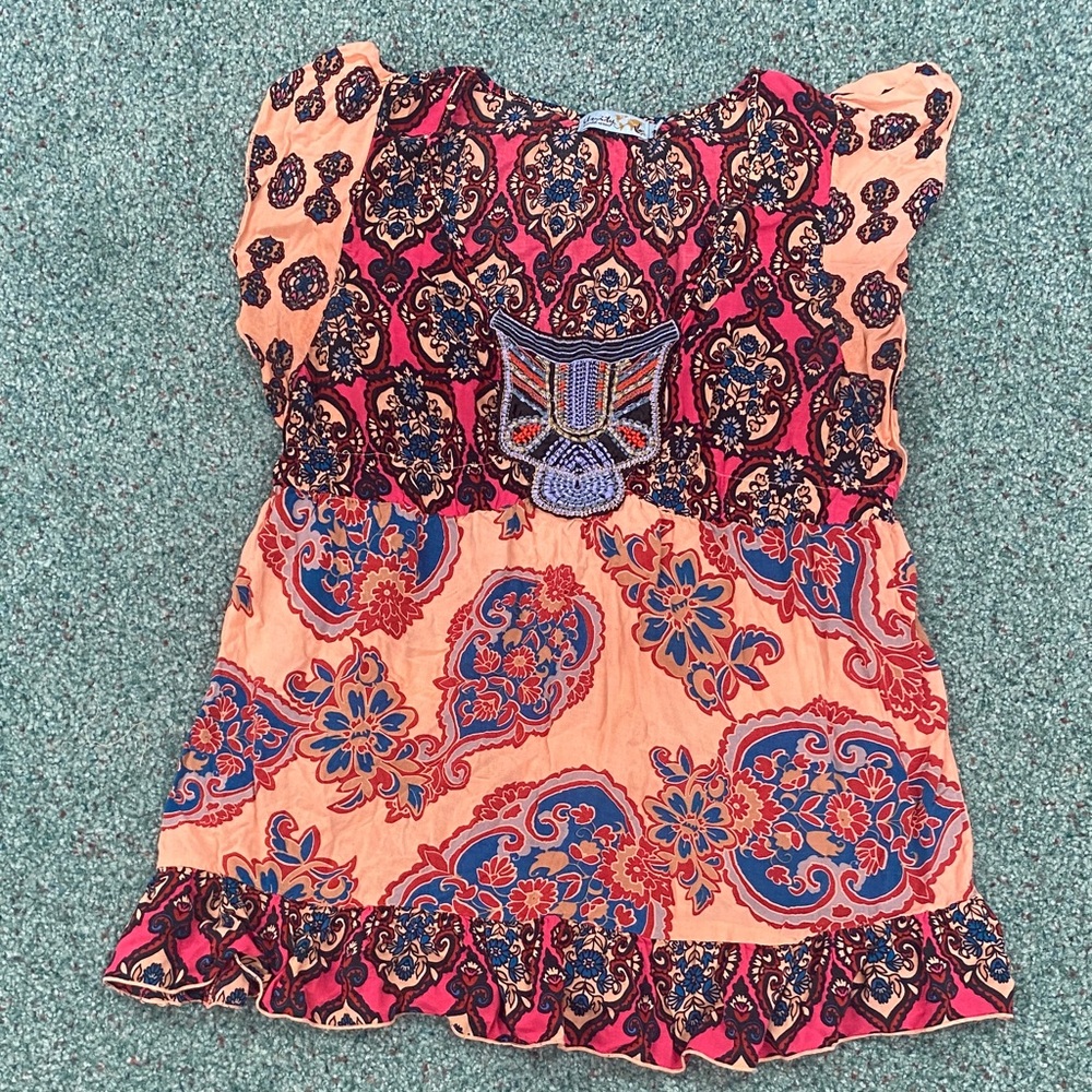 Colorful Paisley Print Dress